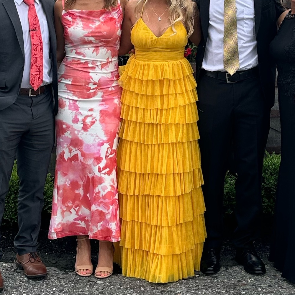 Yellow Ruffled Maxi Dress